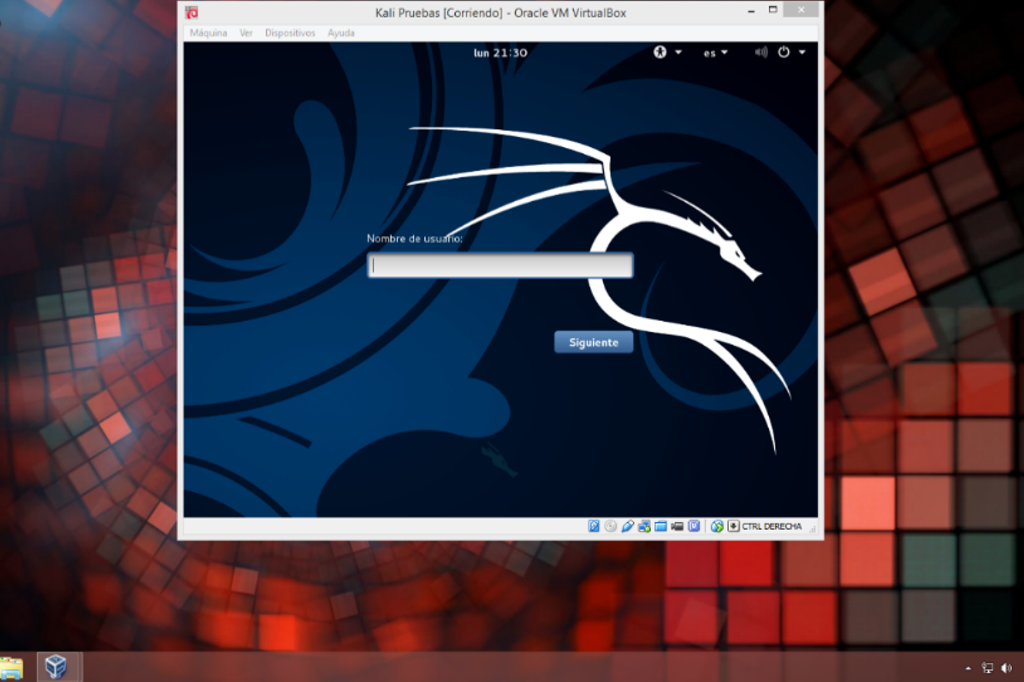 Ejemplo de un equipo GNU/Linux ejecutándose dentro de Windows